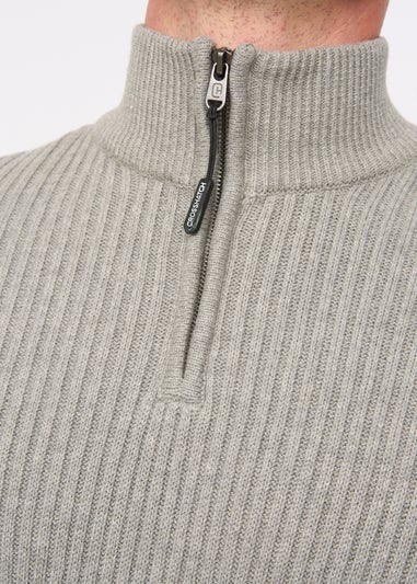 Crosshatch Grey Havaline 1/4 Zip Knit