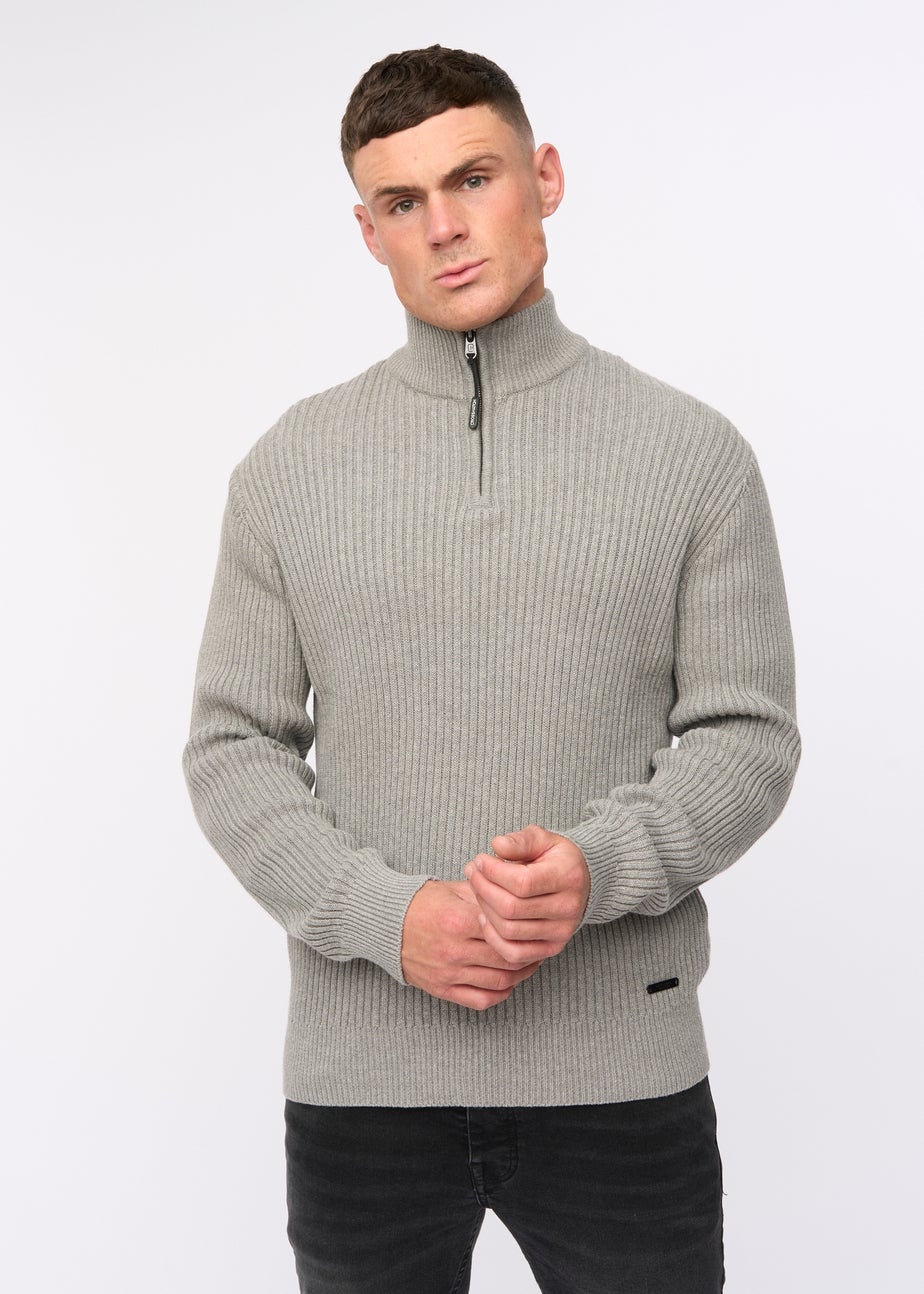 Crosshatch Grey Havaline 1/4 Zip Knit