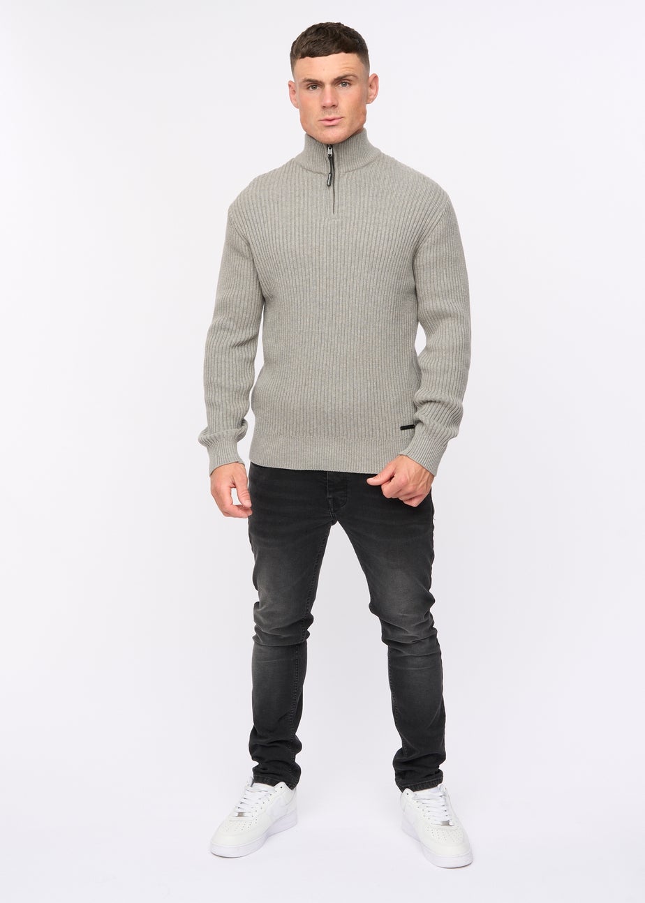 Crosshatch Grey Havaline 1/4 Zip Knit