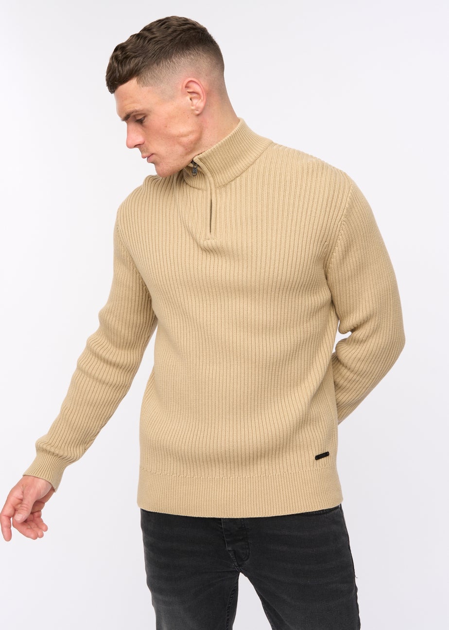 Crosshatch Stone Havaline 1/4 Zip Knit