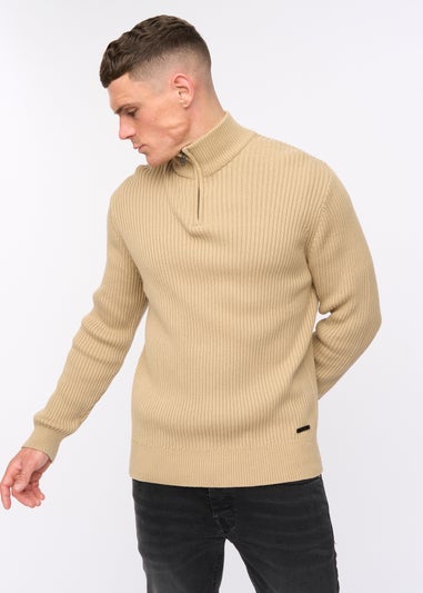 Crosshatch Stone Havaline 1/4 Zip Knit