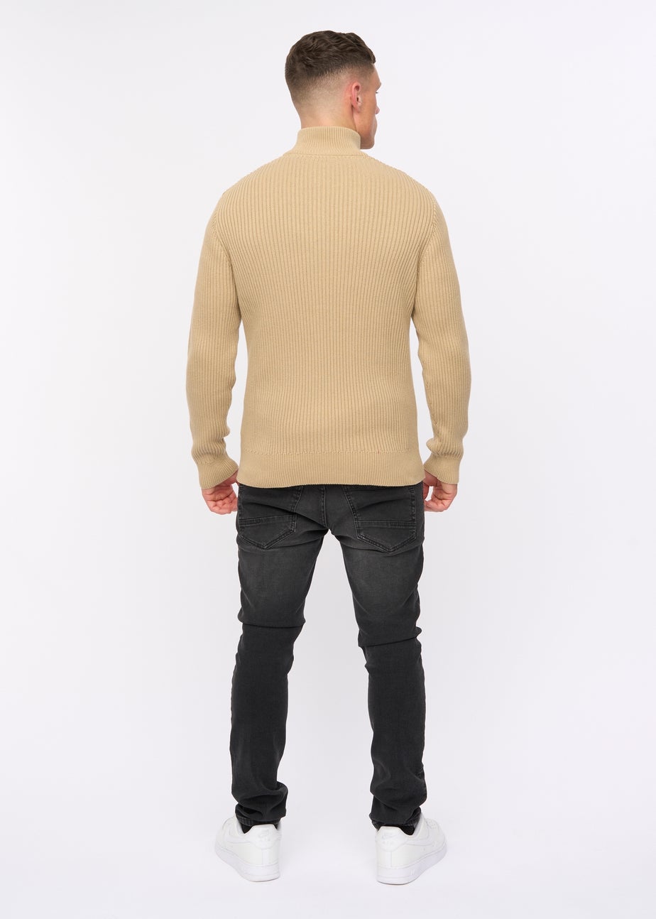 Crosshatch Stone Havaline 1/4 Zip Knit