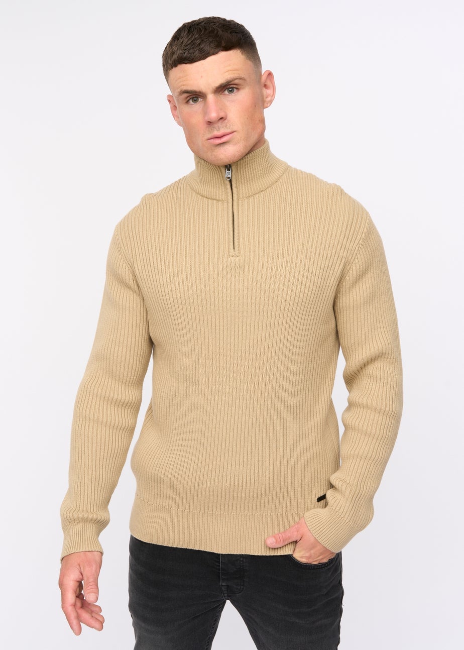 Crosshatch Stone Havaline 1/4 Zip Knit