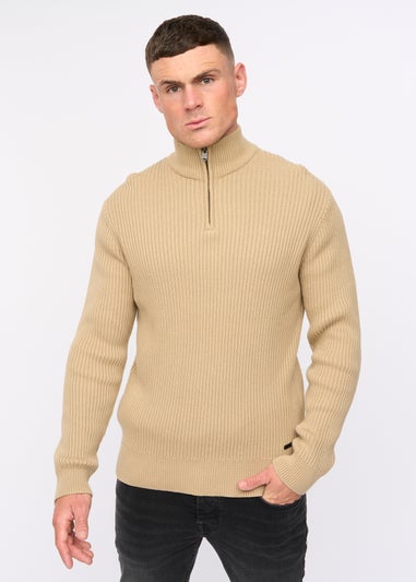 Crosshatch Stone Havaline 1/4 Zip Knit