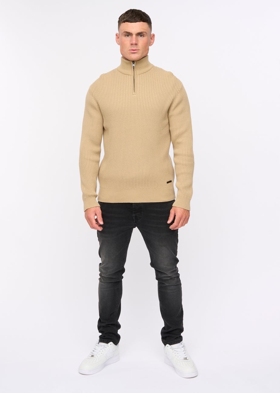 Crosshatch Stone Havaline 1/4 Zip Knit