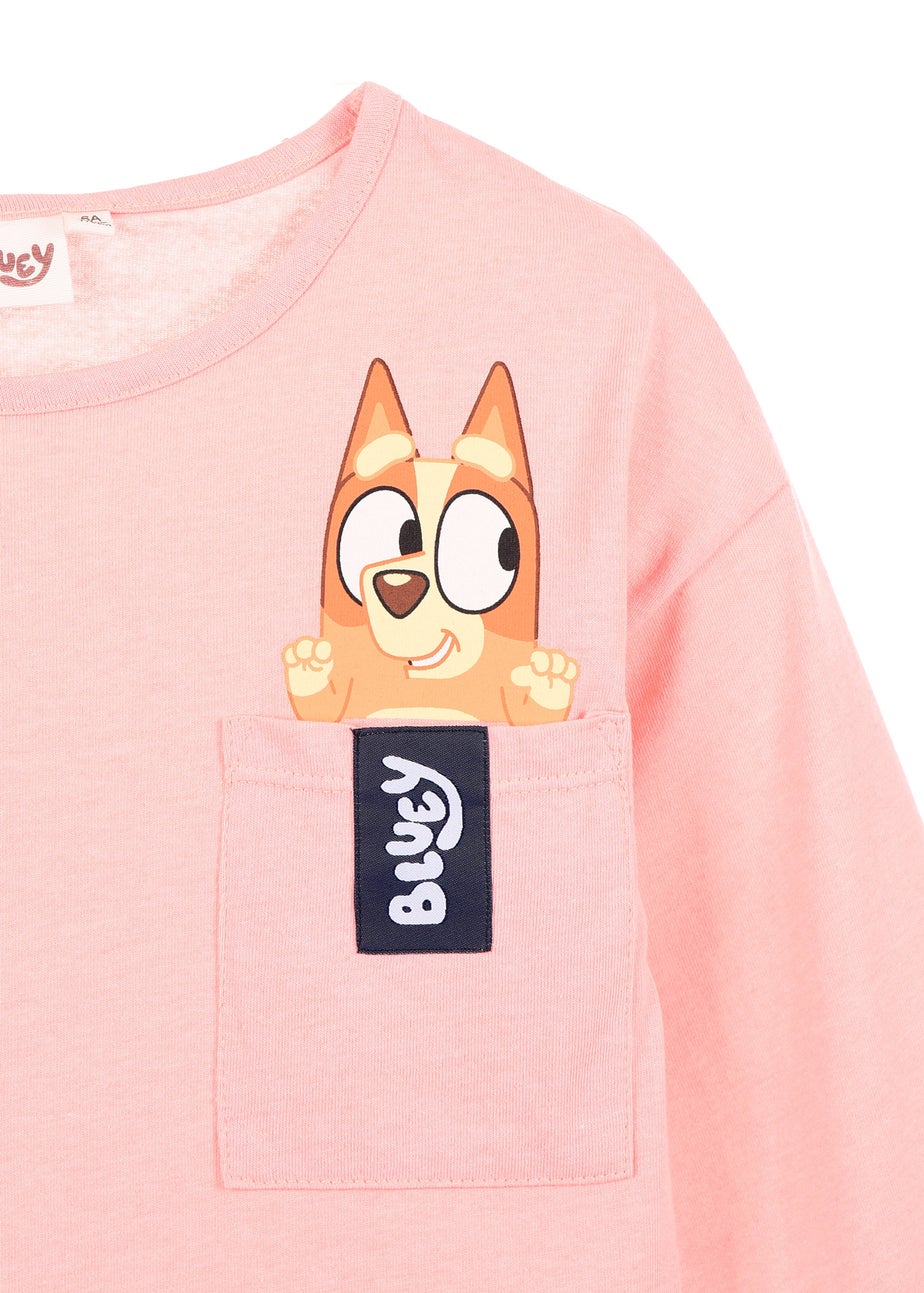 Bluey Pocket Kids Pink Long Sleeve Top (3-8 Years)