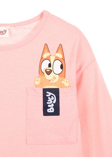 Bluey Pocket Kids Pink Long Sleeve Top (3-8 Years)