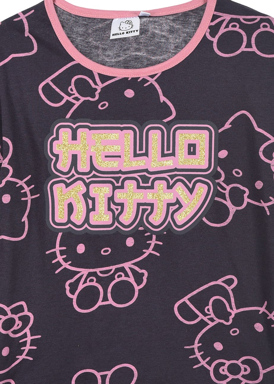 Hello Kitty Cat Kids Black Long Sleeve Top (4-12 Years)