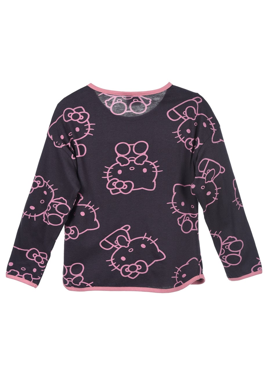 Hello Kitty Cat Kids Black Long Sleeve Top (4-12 Years)