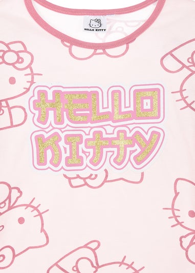 Hello Kitty Cat Kids Pink Long Sleeve Top (4-12 Years)