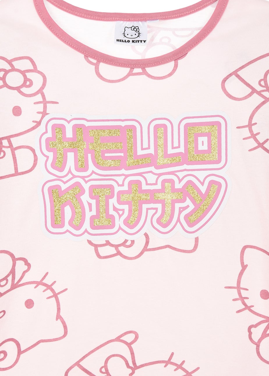 Hello Kitty Cat Kids Pink Long Sleeve Top (4-12 Years)