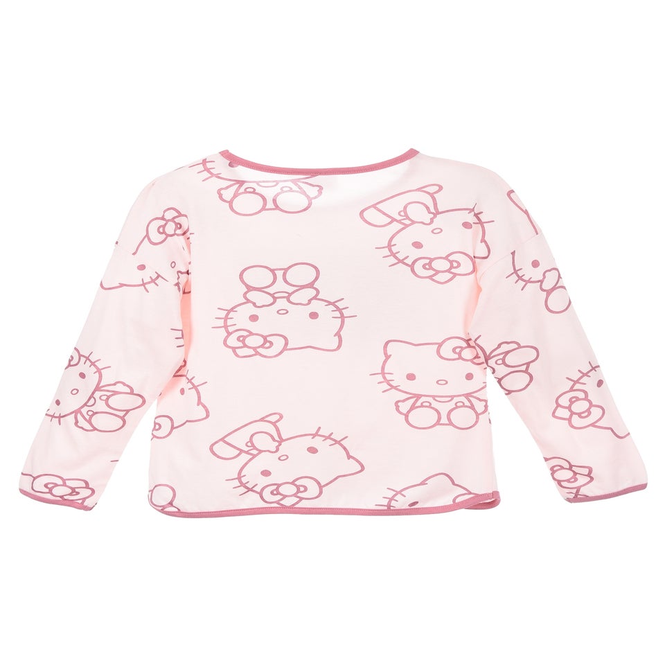 Hello Kitty Cat Kids Pink Long Sleeve Top (4-12 Years)