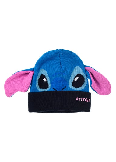 Disney Stitch Face Kids Navy Hat & Glove Set