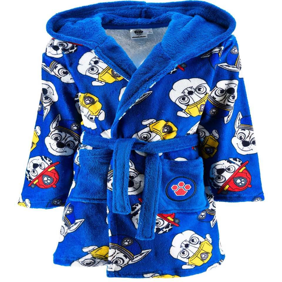 Paw Patrol Pattern Kids Blue Dressing Gown (3-6 Years)