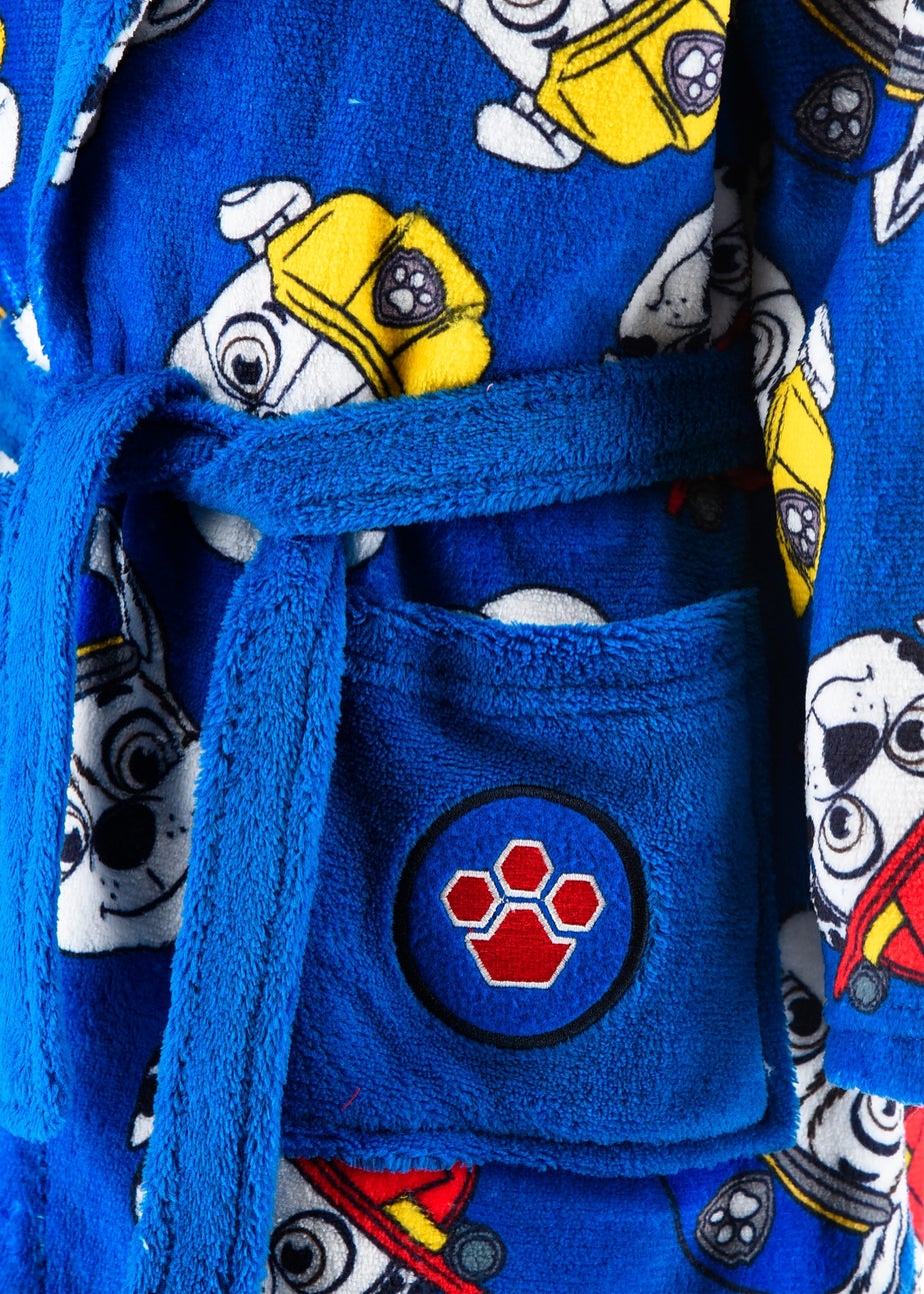 Paw Patrol Pattern Kids Blue Dressing Gown (3-6 Years)
