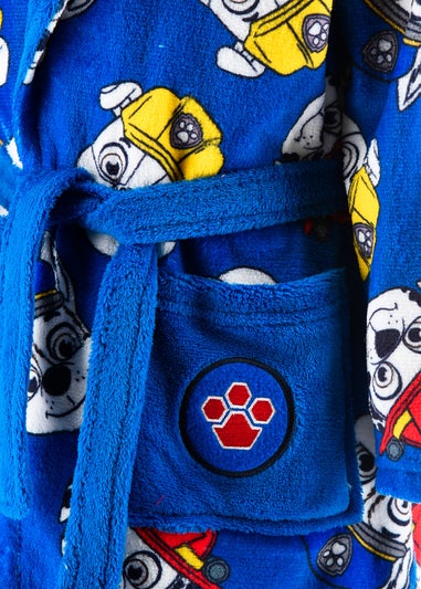 Paw Patrol Pattern Kids Blue Dressing Gown (3-6 Years)