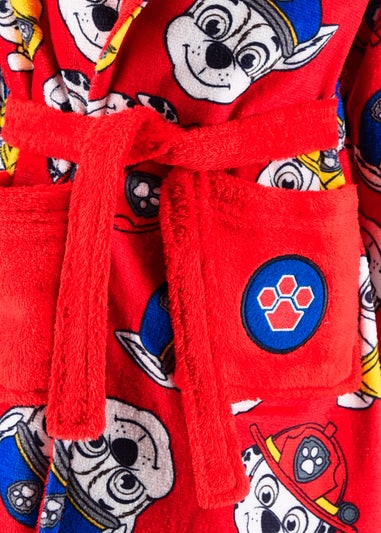 Paw Patrol Pattern Kids Red Dressing Gown (3-6 Years)