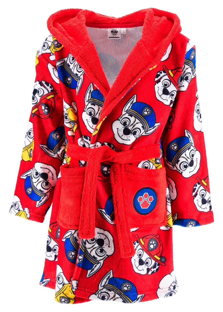Paw Patrol Pattern Kids Red Dressing Gown (3-6 Years)