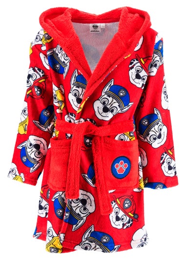 Paw Patrol Pattern Kids Red Dressing Gown (3-6 Years)
