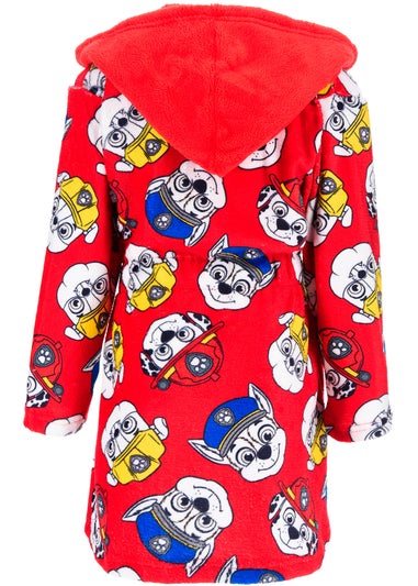 Paw Patrol Pattern Kids Red Dressing Gown (3-6 Years)