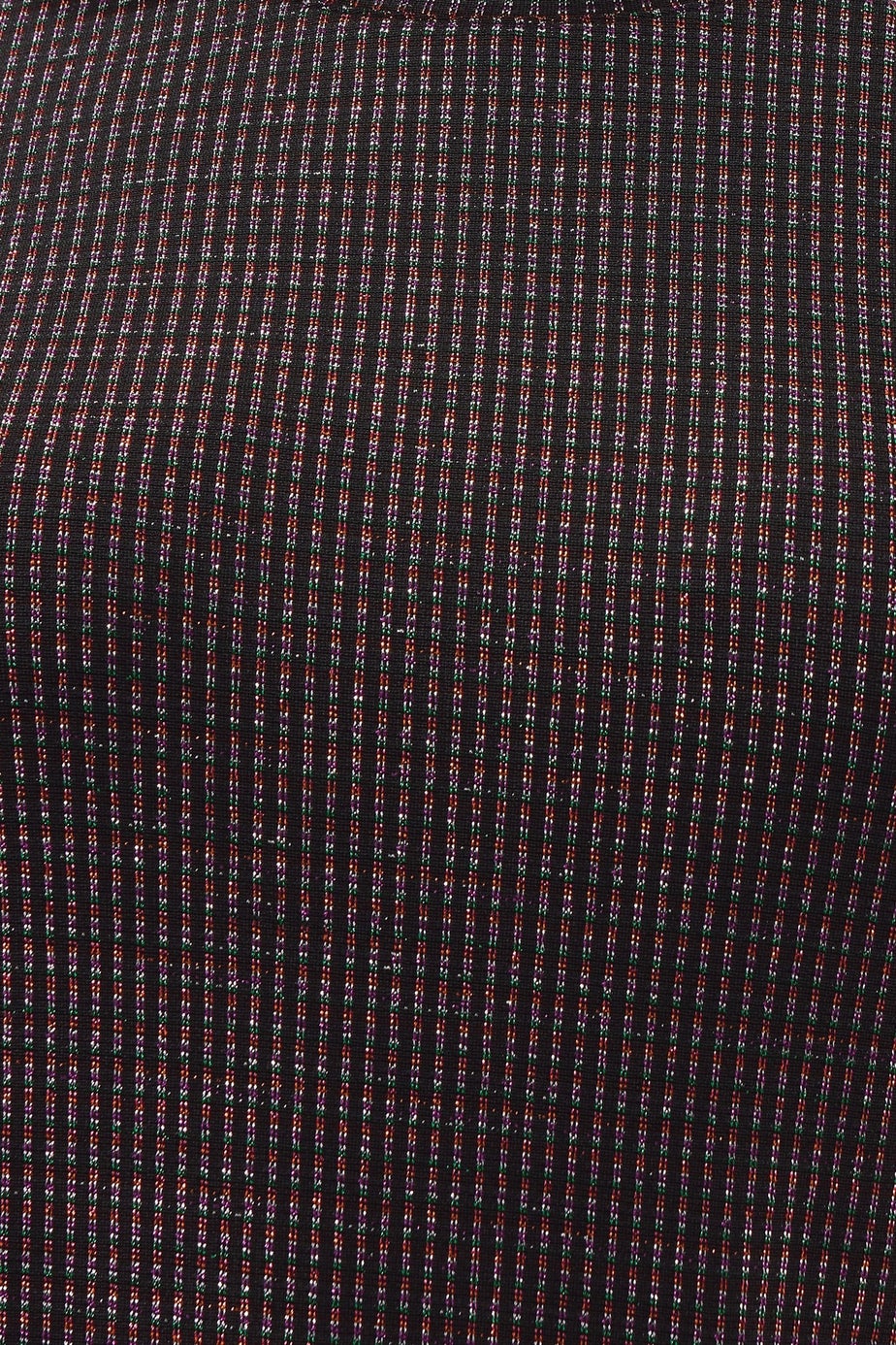 Yours Black Metallic Grown On Sleeve T-Shirt