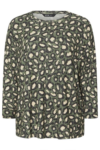 Yours Green Leopard Print Jumper