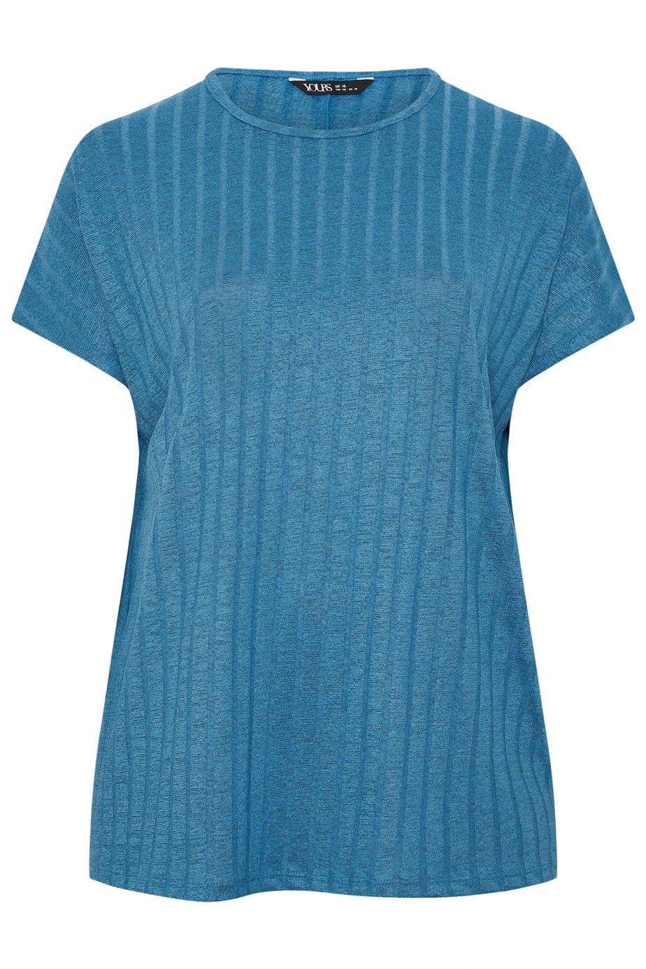 Yours Curve Light Blue Ribbed Swing T-Shirt