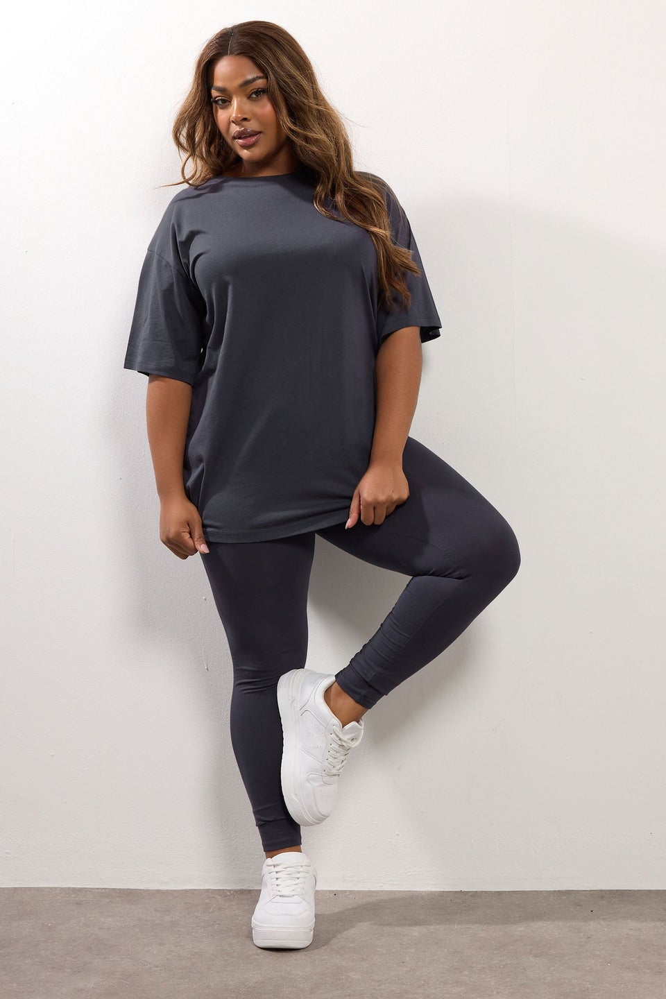 Yours Grey Relaxed Longline T-Shirt