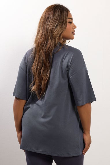 Yours Grey Relaxed Longline T-Shirt