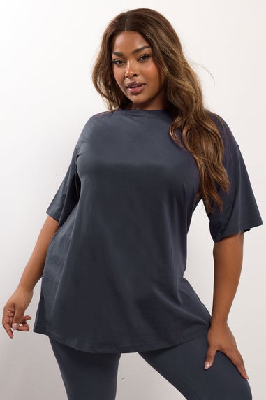 Yours Grey Relaxed Longline T-Shirt