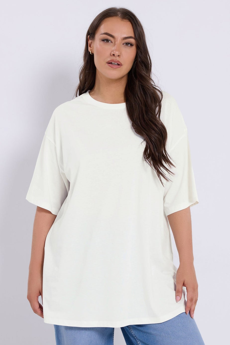 Yours White Relaxed Longline T-Shirt