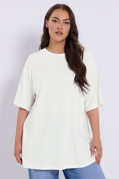 Yours White Relaxed Longline T-Shirt