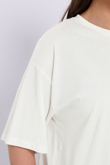Yours White Relaxed Longline T-Shirt