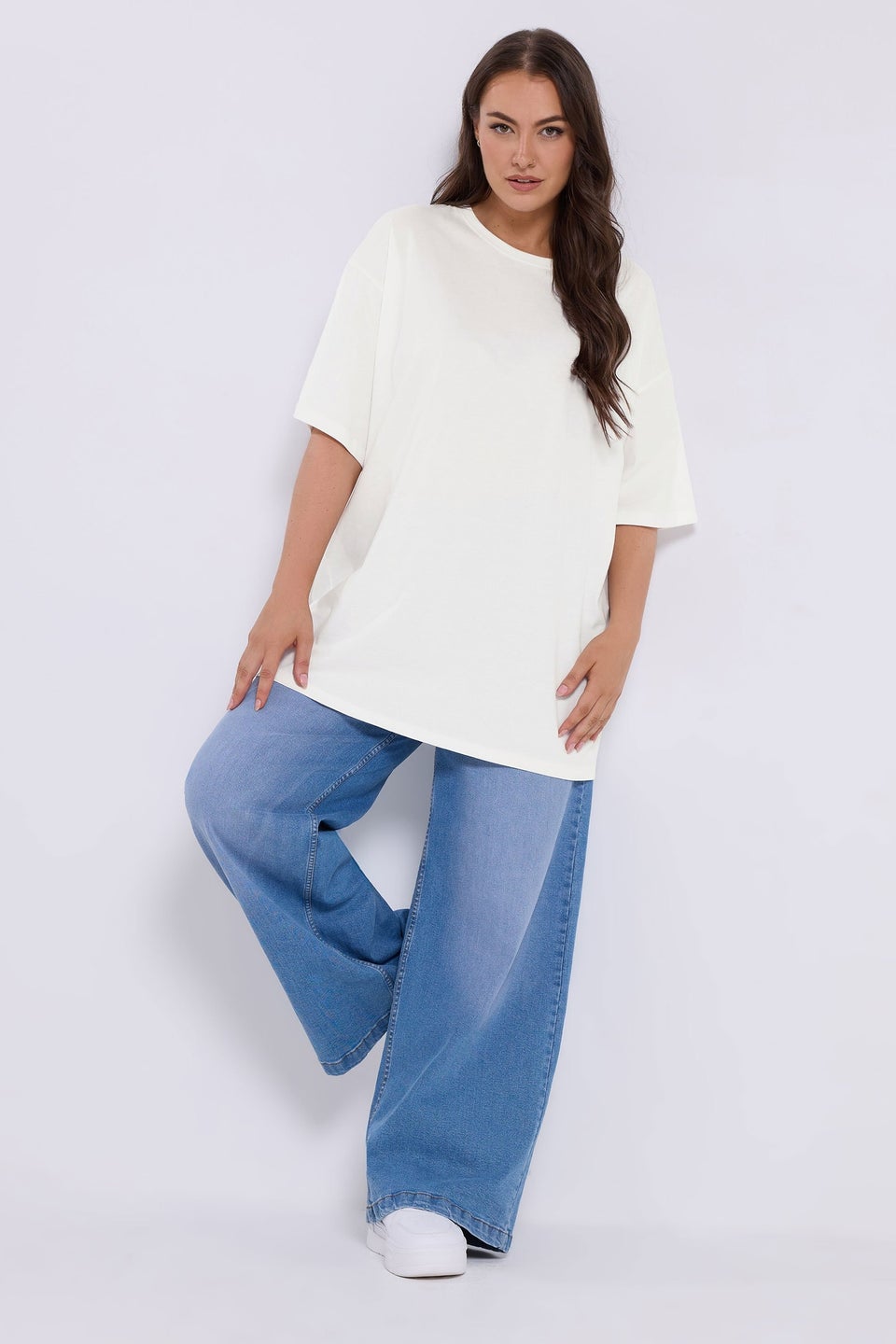 Yours White Relaxed Longline T-Shirt