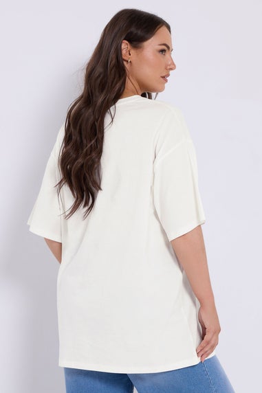 Yours White Relaxed Longline T-Shirt