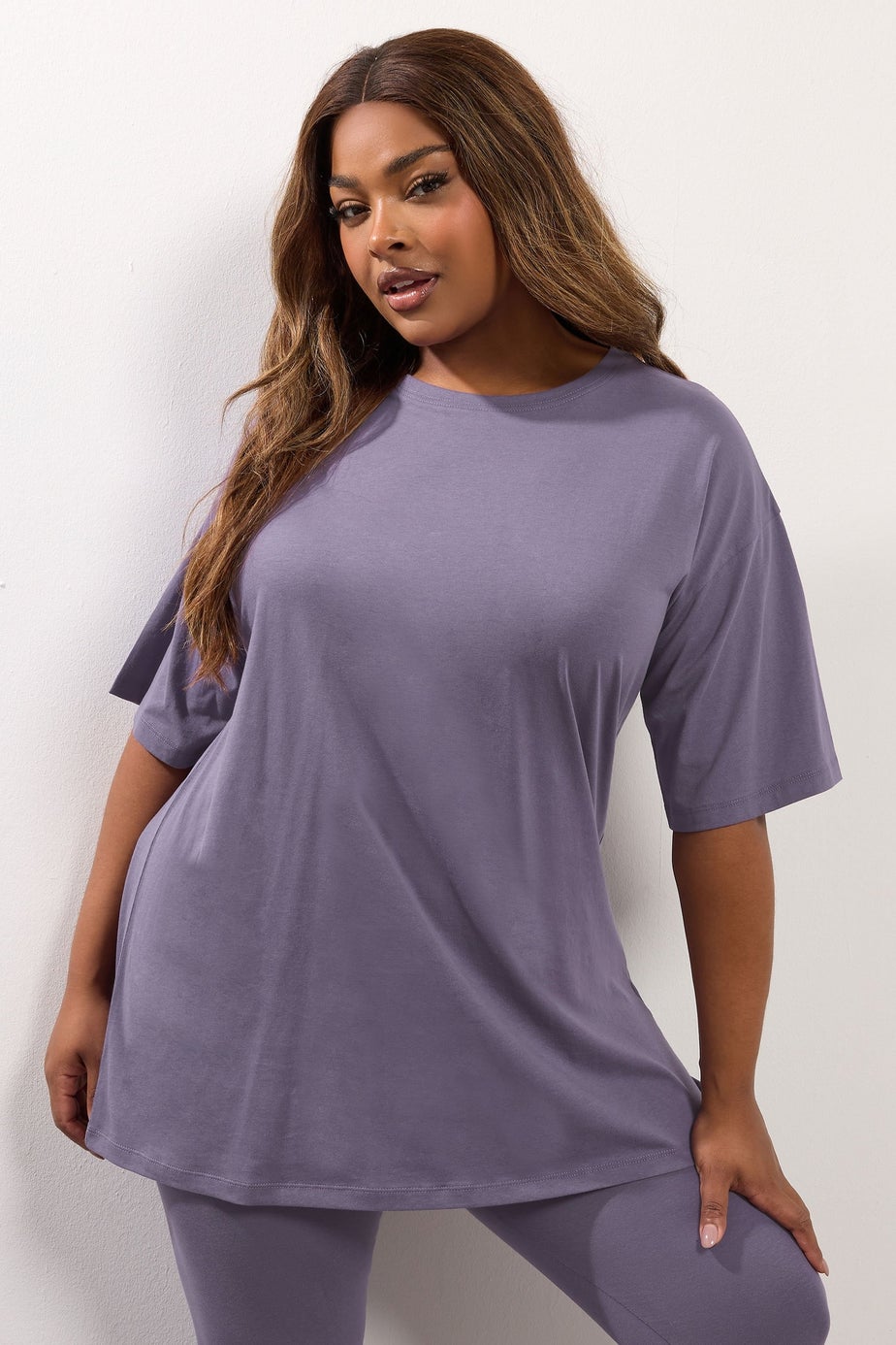Yours Purple Relaxed Longline T-Shirt