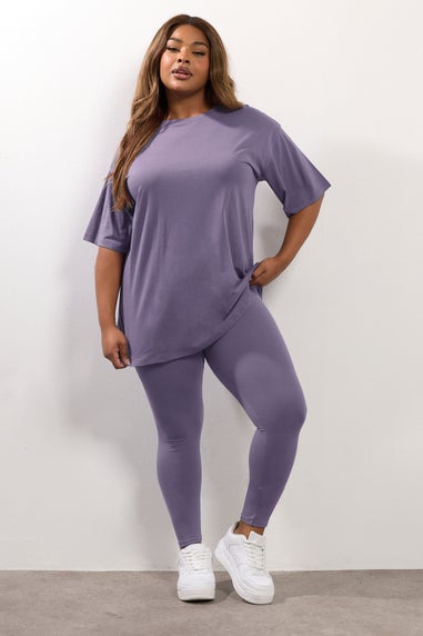 Yours Purple Relaxed Longline T-Shirt