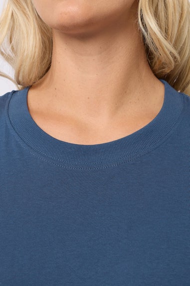 Yours Curve Navy Blue Seam Detail Skater Top