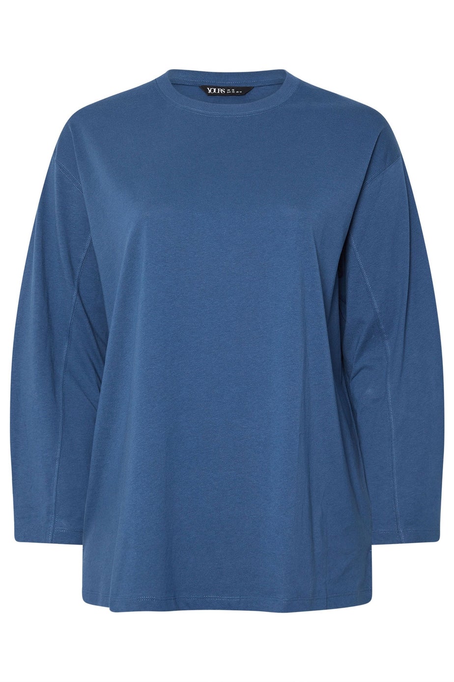 Yours Curve Navy Blue Seam Detail Skater Top