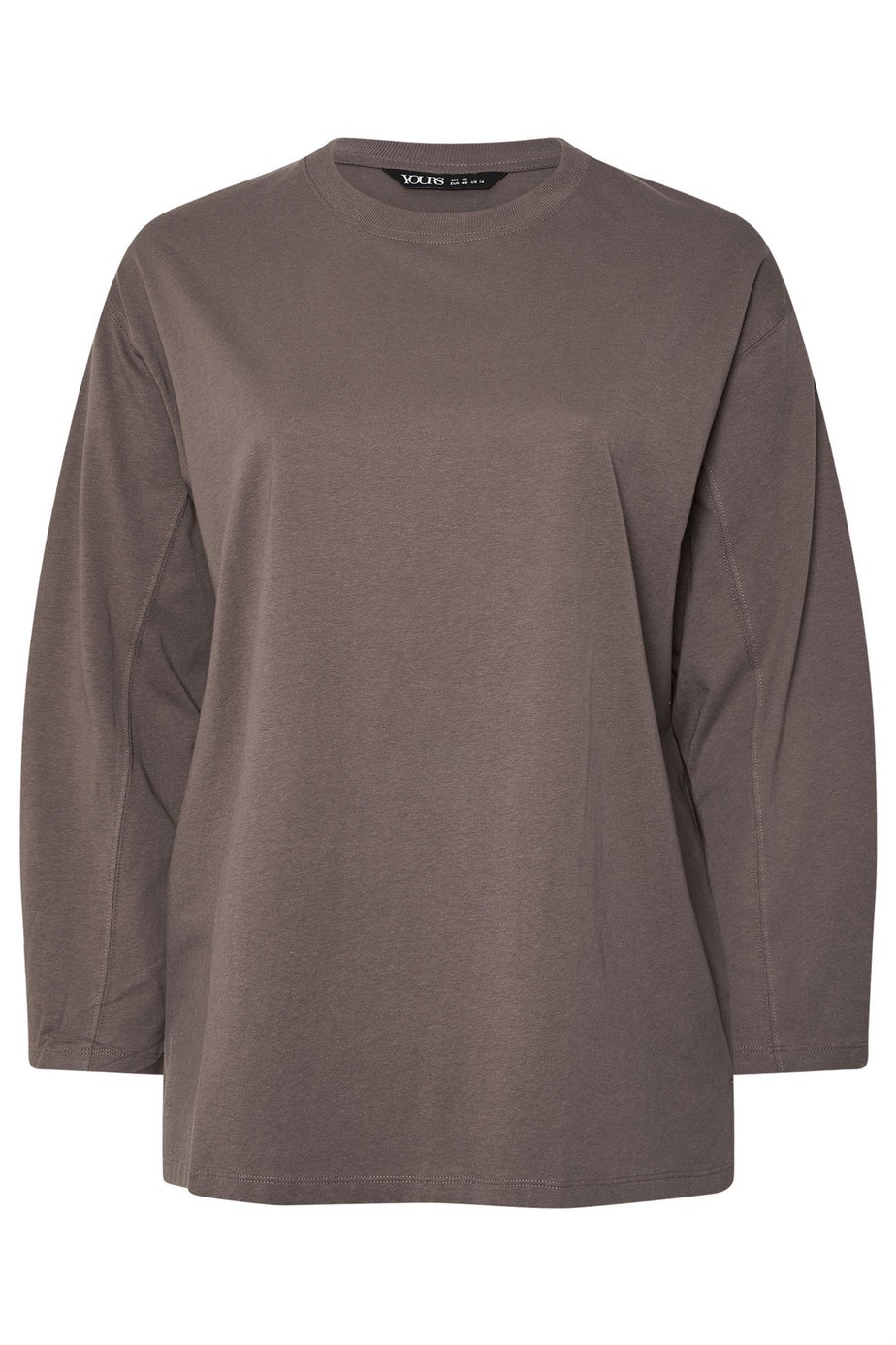 Yours Curve Mocha Brown Seam Detail Skater Top