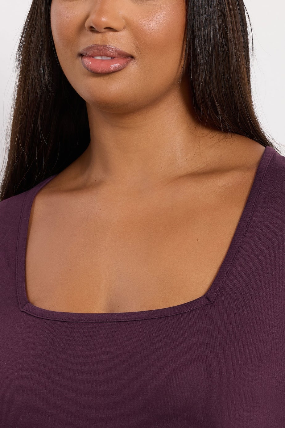 Yours Curve Purple Square Neck Swing Top