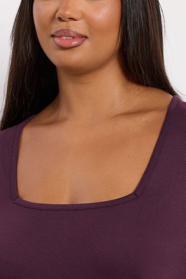 Yours Curve Purple Square Neck Swing Top