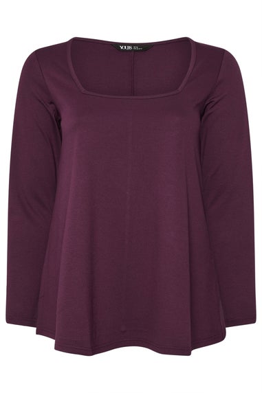 Yours Curve Purple Square Neck Swing Top