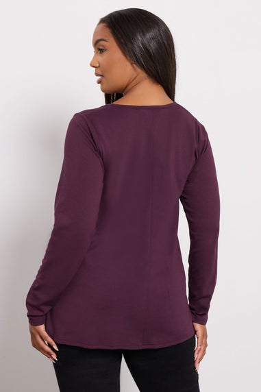 Yours Curve Purple Square Neck Swing Top