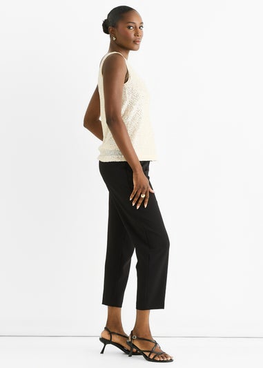 Gini London Champagne Sequin Cowl Neck Cami Top