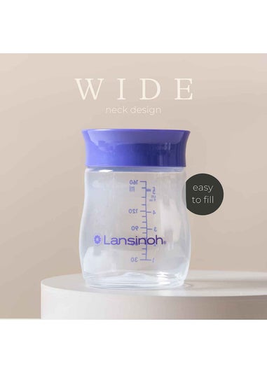 Lansinoh Clear Plastic Milk Storage Bottles 4 Pack