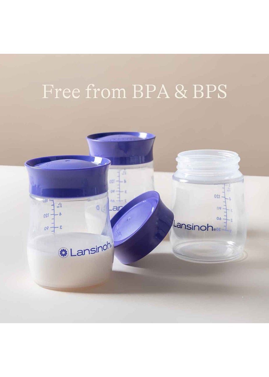 Lansinoh Clear Plastic Milk Storage Bottles 4 Pack