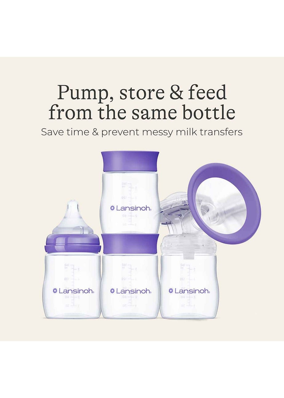 Lansinoh Clear Plastic Milk Storage Bottles 4 Pack