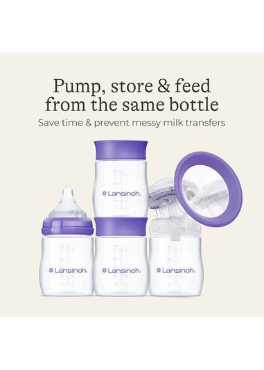 Lansinoh Clear Plastic Milk Storage Bottles 4 Pack