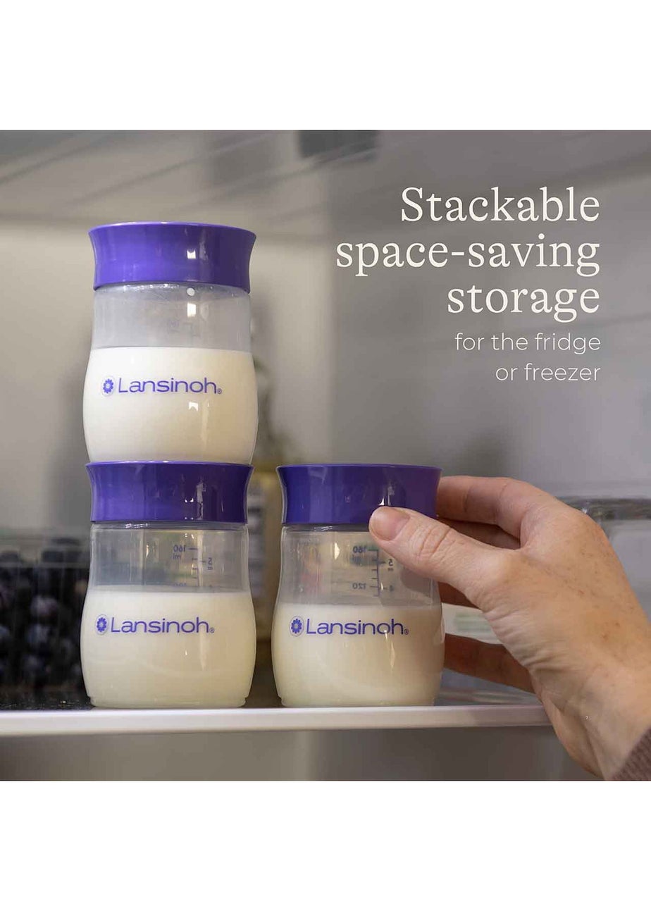 Lansinoh Clear Plastic Milk Storage Bottles 4 Pack